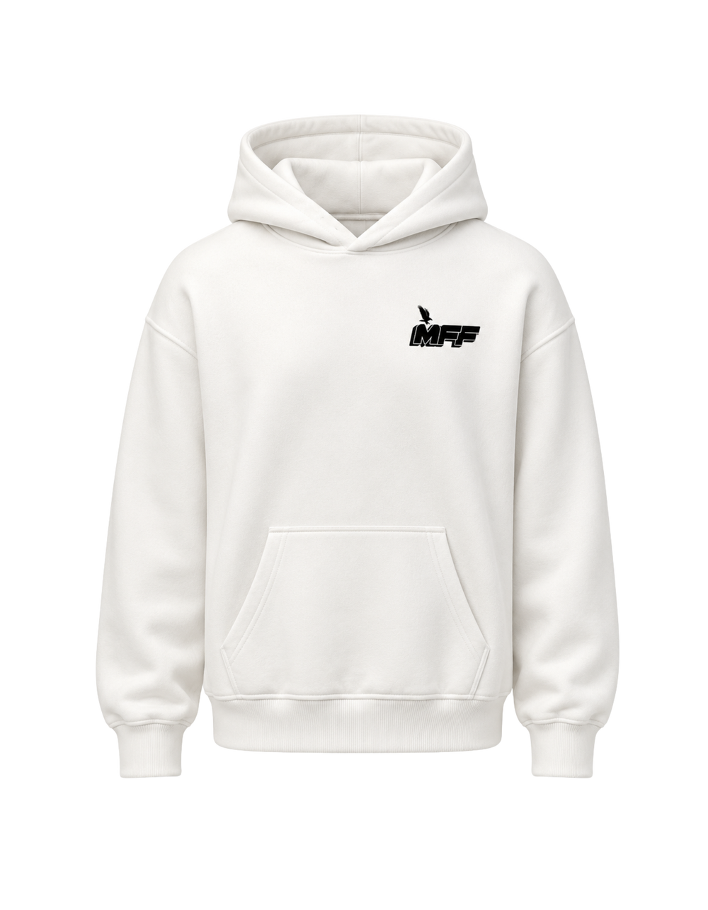 FAVR Logo Oversized Hoodie in Natural Raw mit Frontlogo