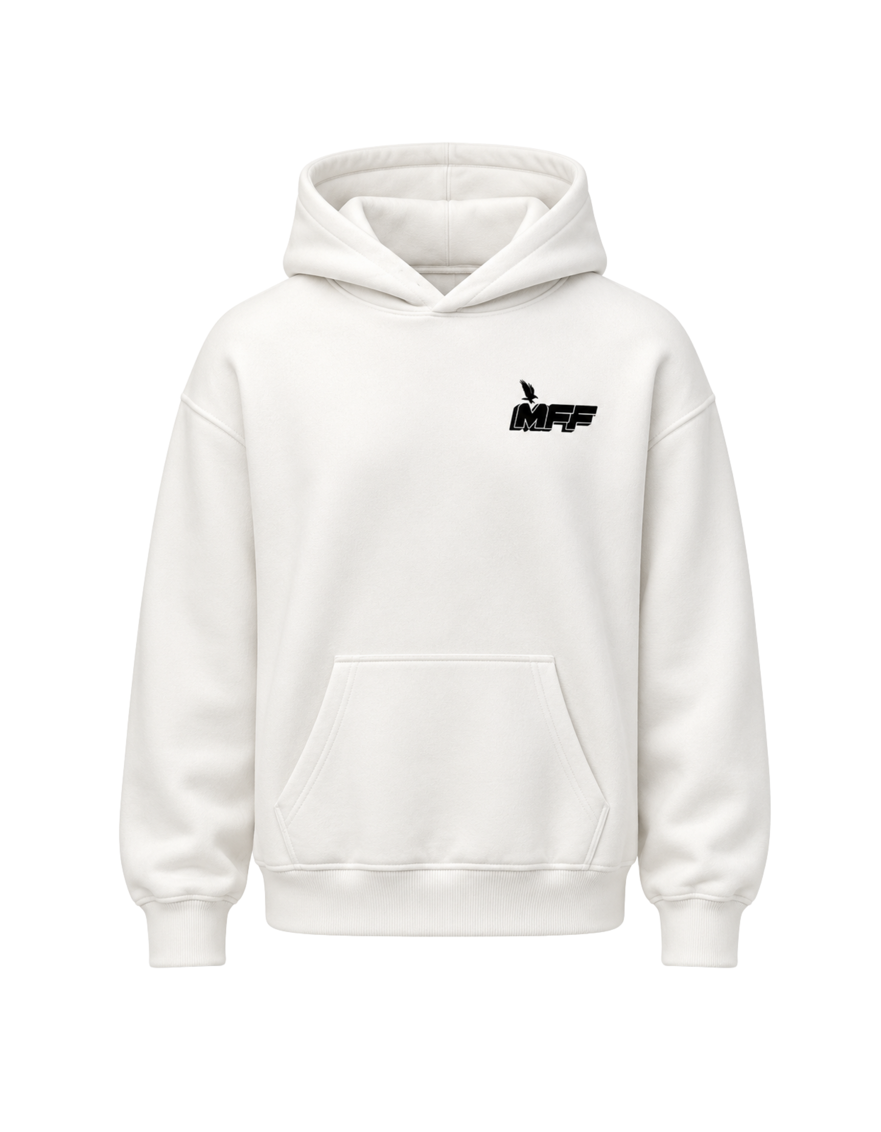 FAVR Logo Oversized Hoodie in Natural Raw mit Frontlogo