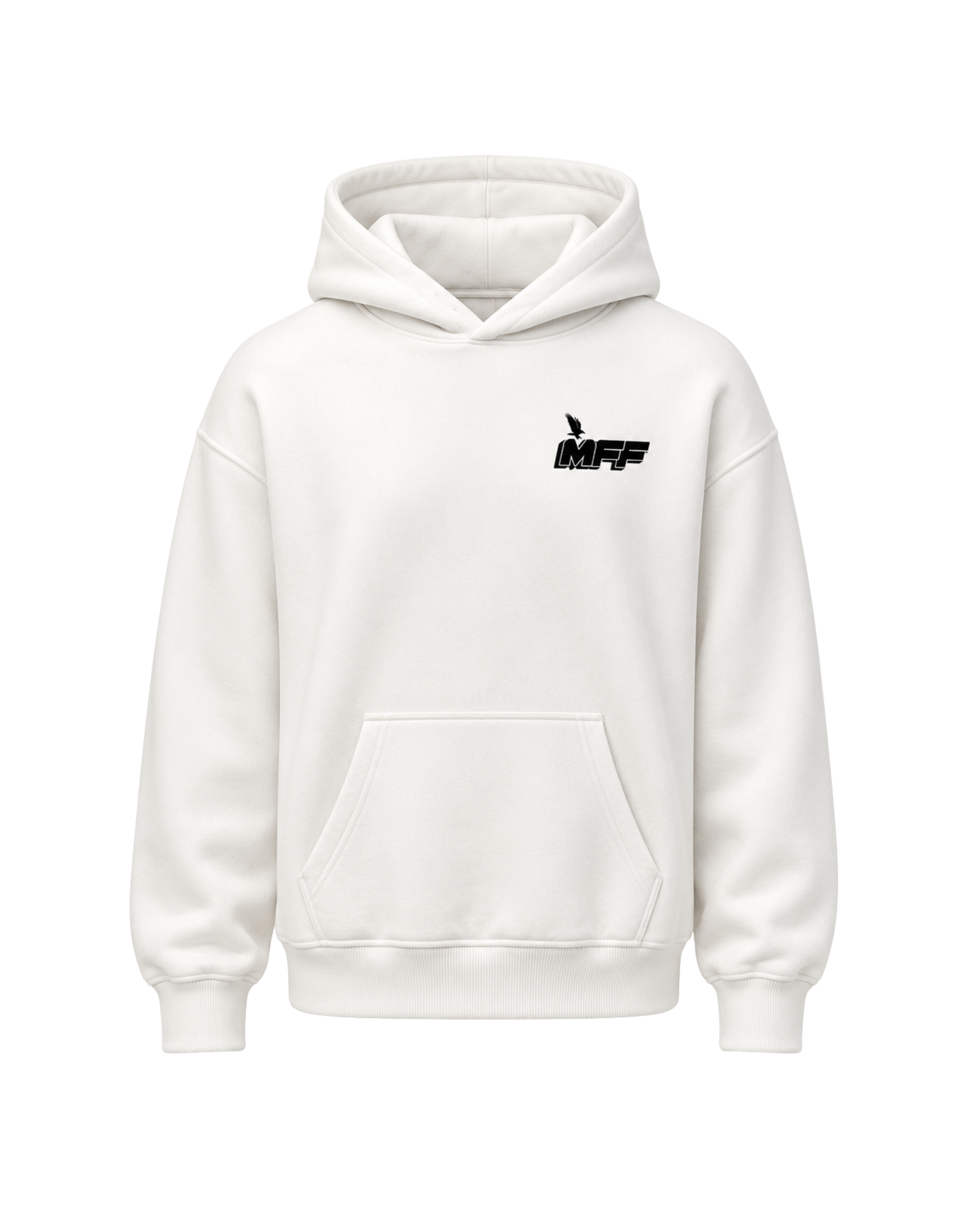 FAVR Logo Oversized Hoodie in Natural Raw mit Frontlogo