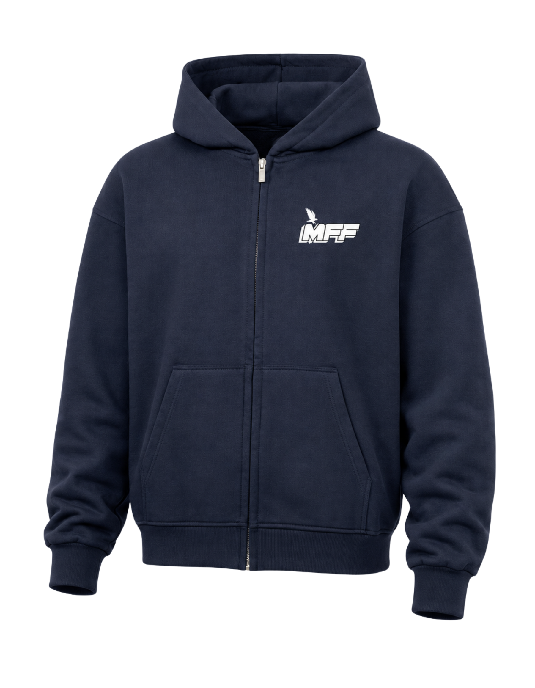 FAVR Oversized Zipper Hoodie in Schwarz mit Frontlogo