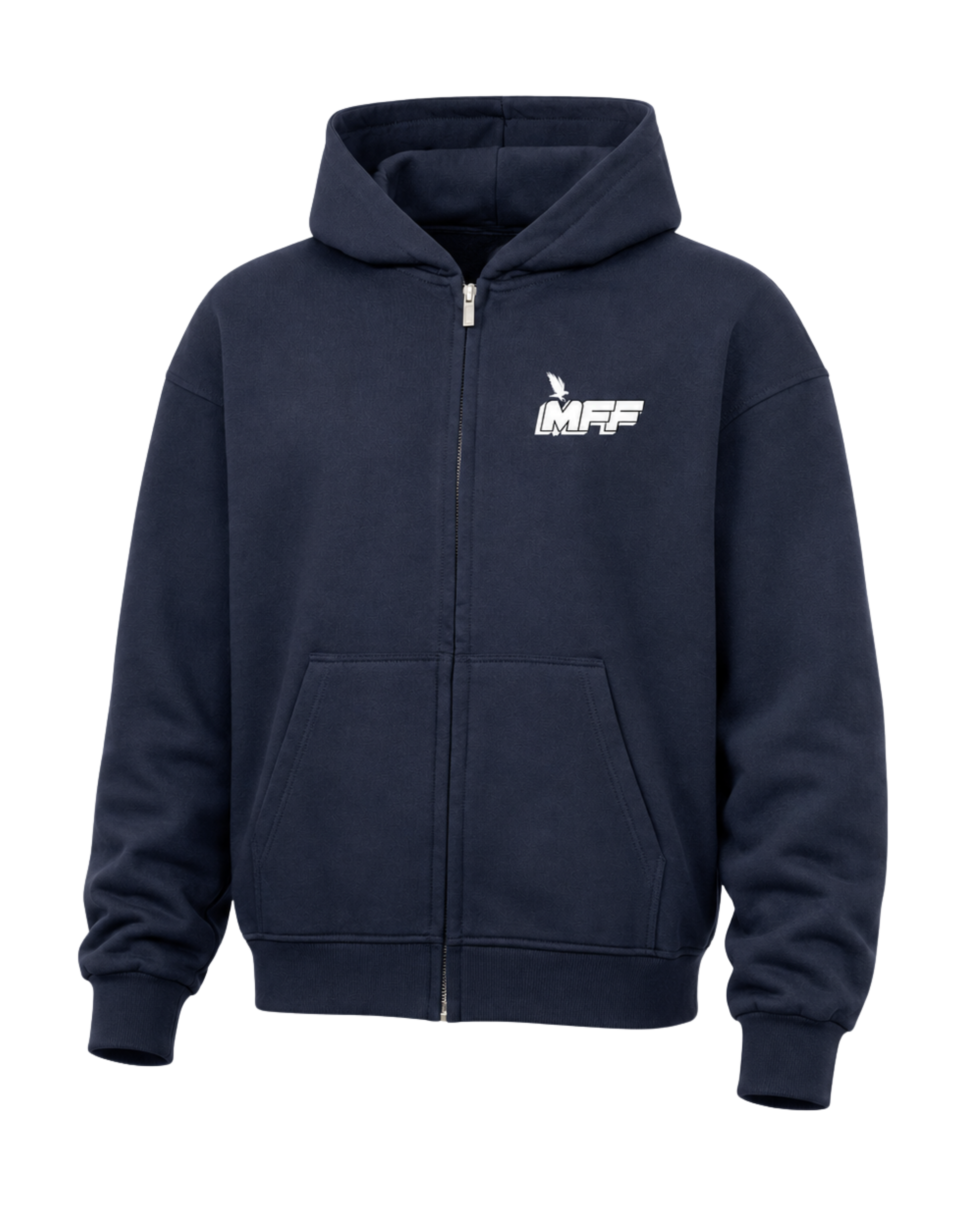 FAVR Oversized Zipper Hoodie in Schwarz mit Frontlogo
