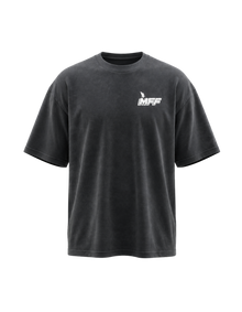 FAVR Logo Oversized T-Shirt in Washed Black